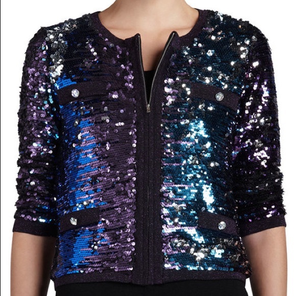 Michael Simon Allover Sequins Jacket Petite Medium - Picture 1 of 13